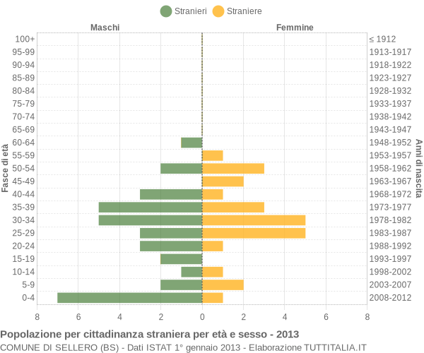 Grafico cittadini stranieri - Sellero 2013