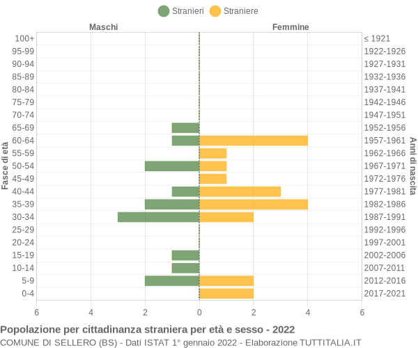 Grafico cittadini stranieri - Sellero 2022