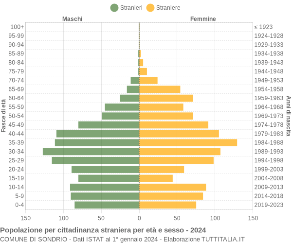 Grafico cittadini stranieri - Sondrio 2024