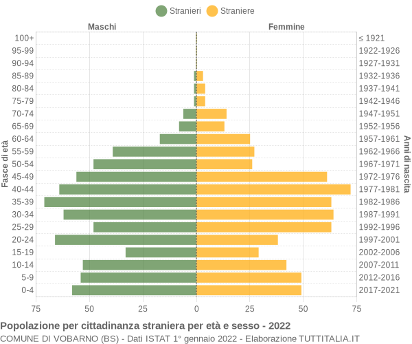 Grafico cittadini stranieri - Vobarno 2022