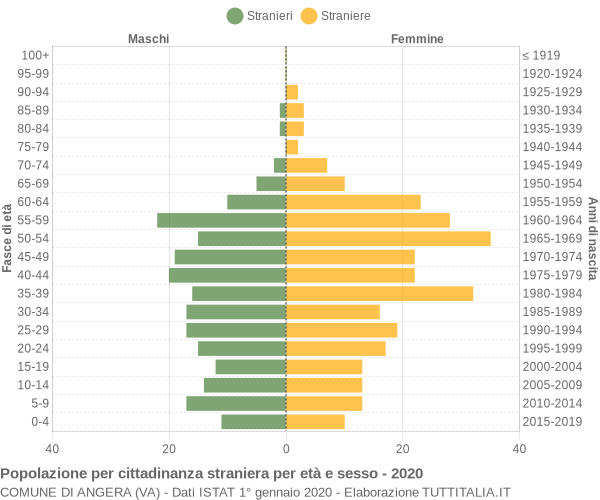 Grafico cittadini stranieri - Angera 2020