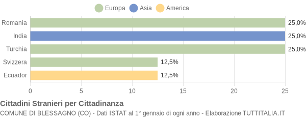 Grafico cittadinanza stranieri - Blessagno 2008