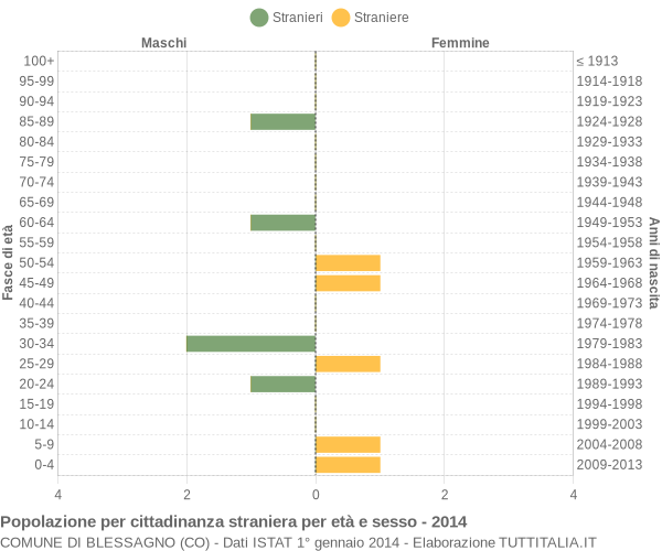 Grafico cittadini stranieri - Blessagno 2014