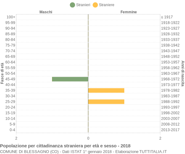 Grafico cittadini stranieri - Blessagno 2018