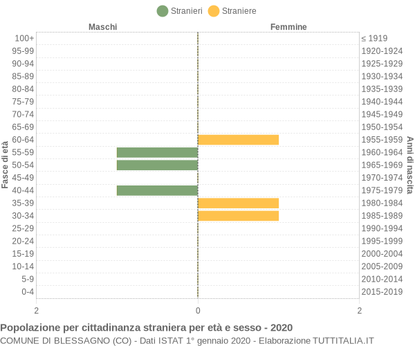 Grafico cittadini stranieri - Blessagno 2020