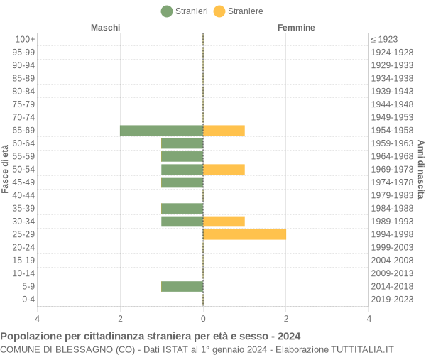 Grafico cittadini stranieri - Blessagno 2024