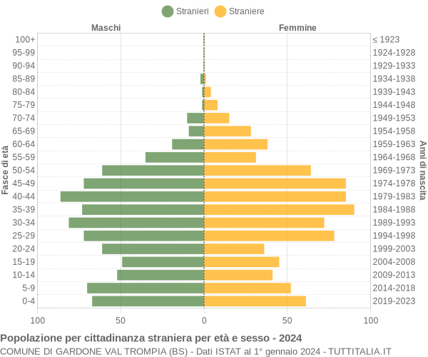 Grafico cittadini stranieri - Gardone Val Trompia 2024