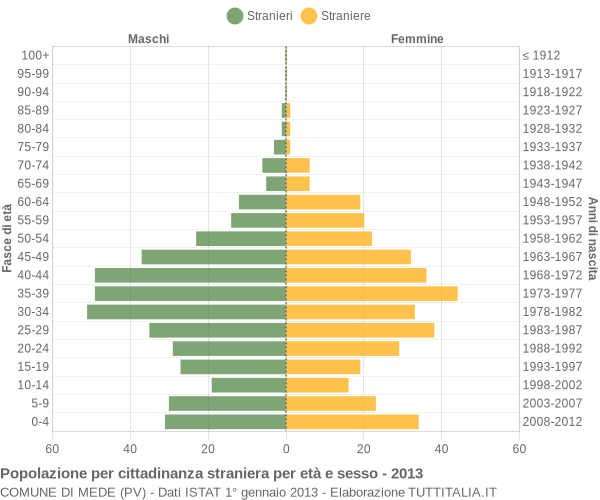 Grafico cittadini stranieri - Mede 2013