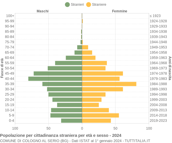 Grafico cittadini stranieri - Cologno al Serio 2024