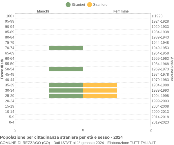 Grafico cittadini stranieri - Rezzago 2024