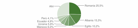 Grafico cittadinanza stranieri - Melegnano 2012