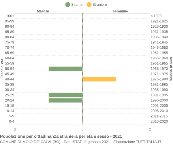 Grafico cittadini stranieri - Moio de' Calvi 2021