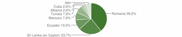 Grafico cittadinanza stranieri - Verrua Po 2008