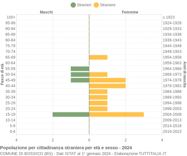 Grafico cittadini stranieri - Bossico 2024