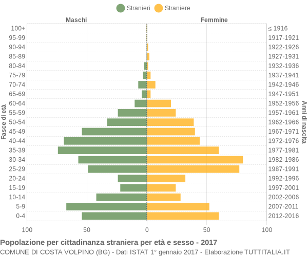 Grafico cittadini stranieri - Costa Volpino 2017