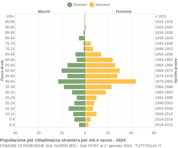 Grafico cittadini stranieri - Padenghe sul Garda 2024