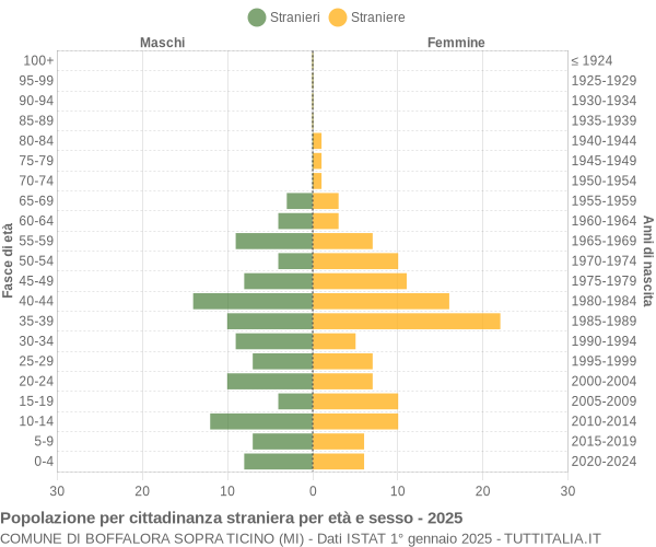 Grafico cittadini stranieri - Boffalora sopra Ticino 2025