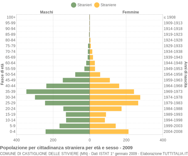 Grafico cittadini stranieri - Castiglione delle Stiviere 2009