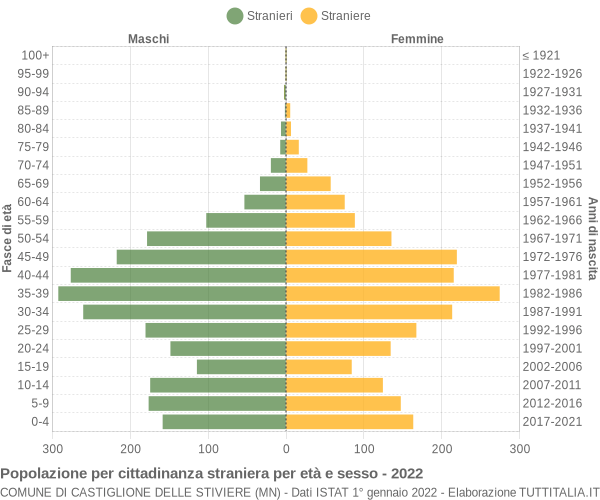 Grafico cittadini stranieri - Castiglione delle Stiviere 2022