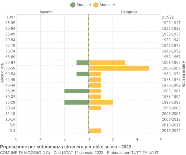 Grafico cittadini stranieri - Moggio 2023