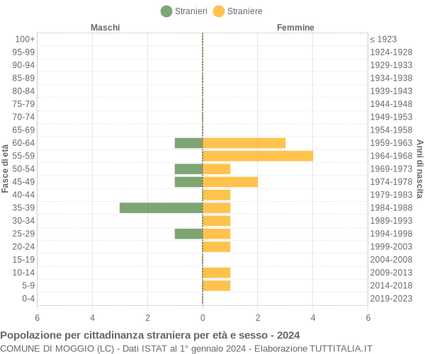 Grafico cittadini stranieri - Moggio 2024