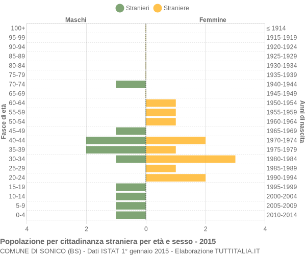 Grafico cittadini stranieri - Sonico 2015