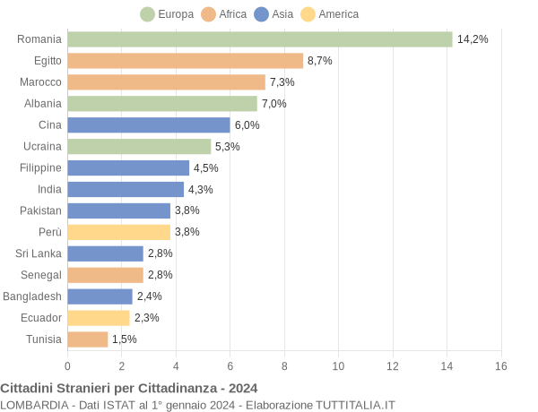 Grafico cittadinanza stranieri - 2024