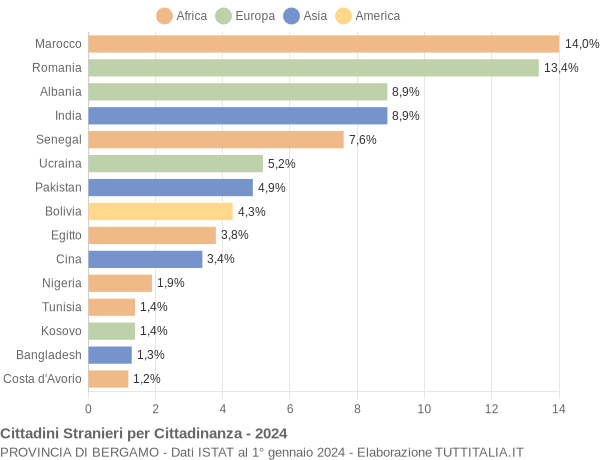 Grafico cittadinanza stranieri - 2024