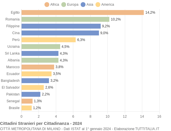 Grafico cittadinanza stranieri - 2024