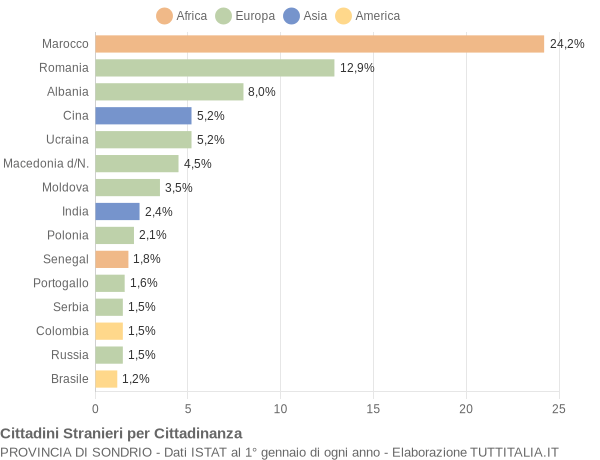 Grafico cittadinanza stranieri - 2009