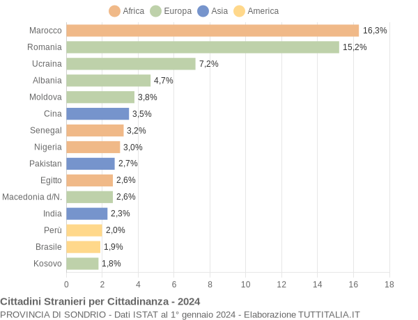 Grafico cittadinanza stranieri - 2024