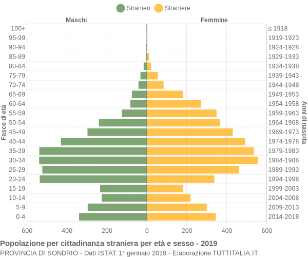 Grafico cittadini stranieri - 2019