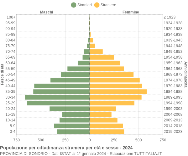 Grafico cittadini stranieri - 2024