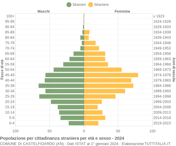 Grafico cittadini stranieri - Castelfidardo 2024