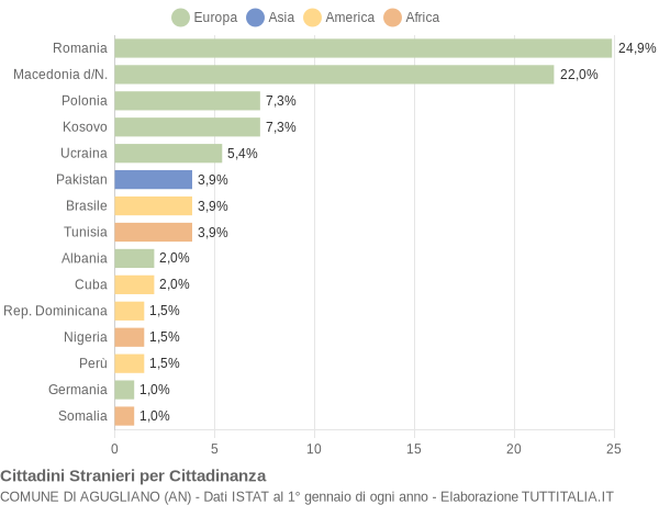 Grafico cittadinanza stranieri - Agugliano 2020