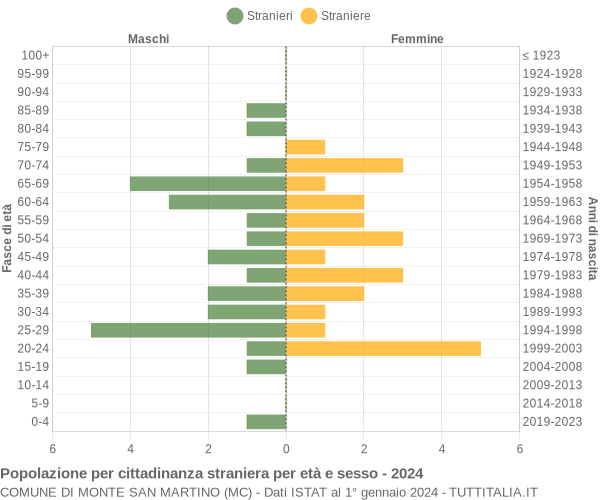 Grafico cittadini stranieri - Monte San Martino 2024