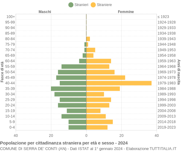 Grafico cittadini stranieri - Serra de' Conti 2024