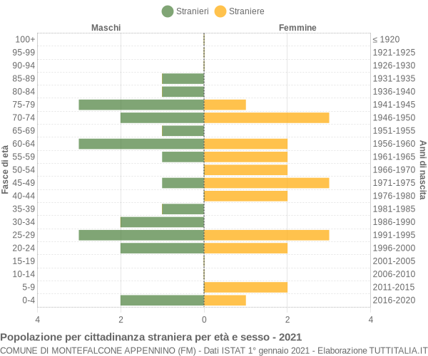 Grafico cittadini stranieri - Montefalcone Appennino 2021