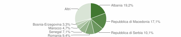 Grafico cittadinanza stranieri - Tolentino 2009