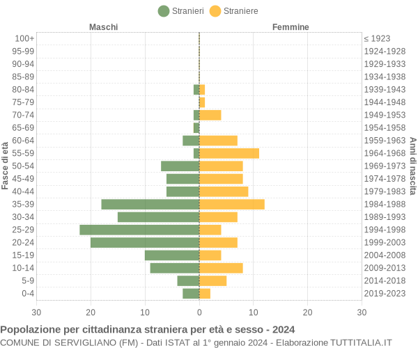 Grafico cittadini stranieri - Servigliano 2024