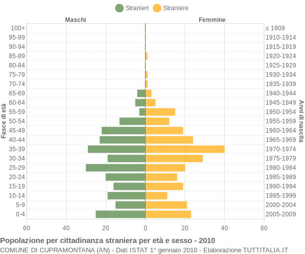 Grafico cittadini stranieri - Cupramontana 2010