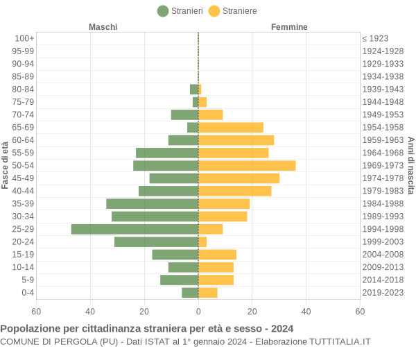 Grafico cittadini stranieri - Pergola 2024