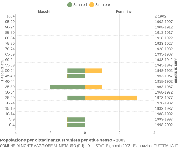 Grafico cittadini stranieri - Montemaggiore al Metauro 2003