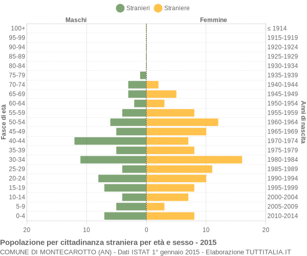 Grafico cittadini stranieri - Montecarotto 2015