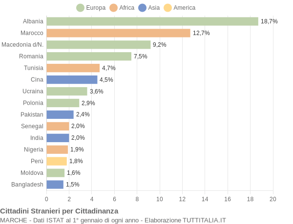 Grafico cittadinanza stranieri - 2005