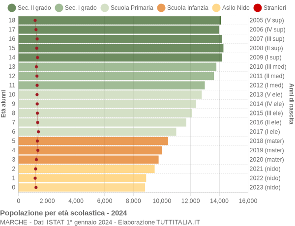 Grafico Popolazione in età scolastica - 2024