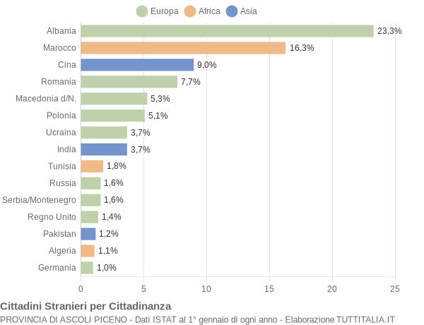 Grafico cittadinanza stranieri - 2006