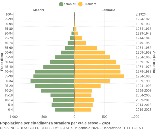 Grafico cittadini stranieri - 2024