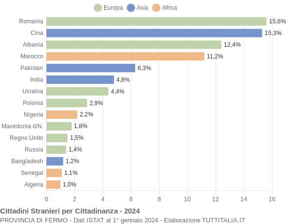 Grafico cittadinanza stranieri - 2024