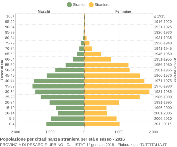 Grafico cittadini stranieri - 2016